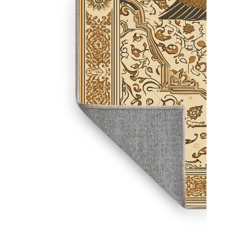 Machine Washable Pavanvir Sphinx Classic Oriental Rug in Beige – Beige Binding, 4x6