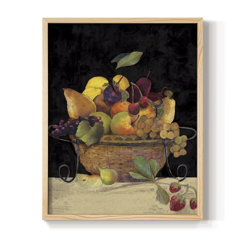 Fruit Basket II Revisit Framed Print - Solid Wood, 30" H x 24" W