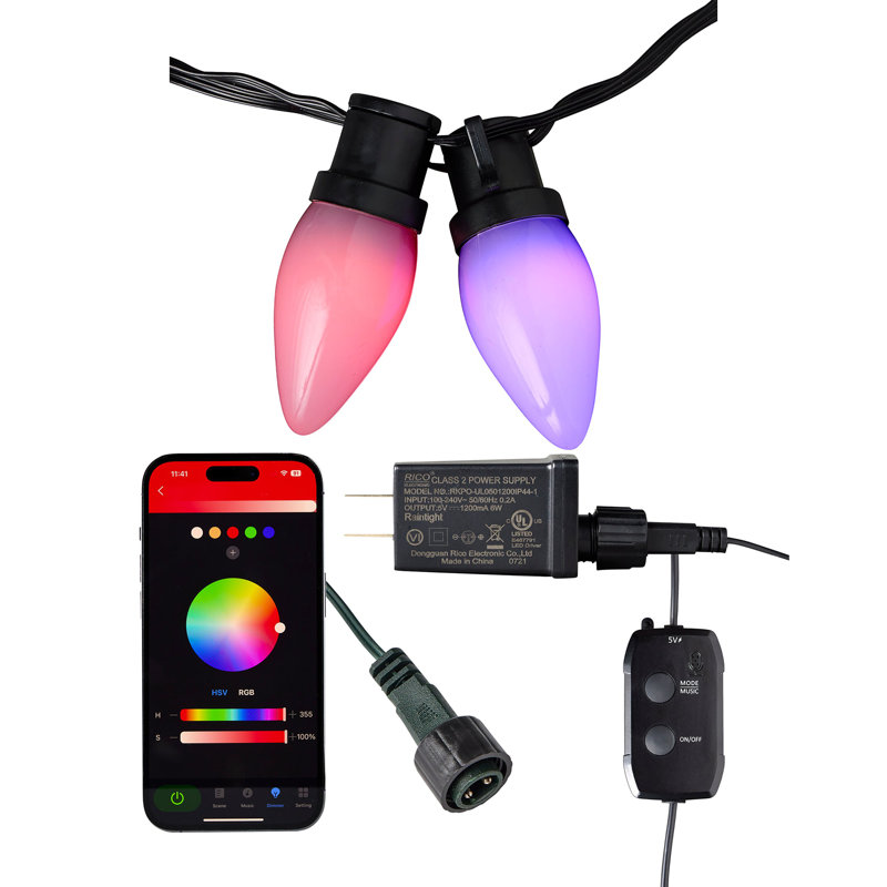 Vivvi App Based C9 Smooth Lights, 39.37' 50 LEDs