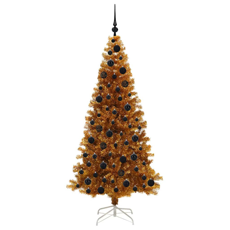 vidaXL Christmas Tree with 150 LEDs with Stand Gold PET, 5.91 ft