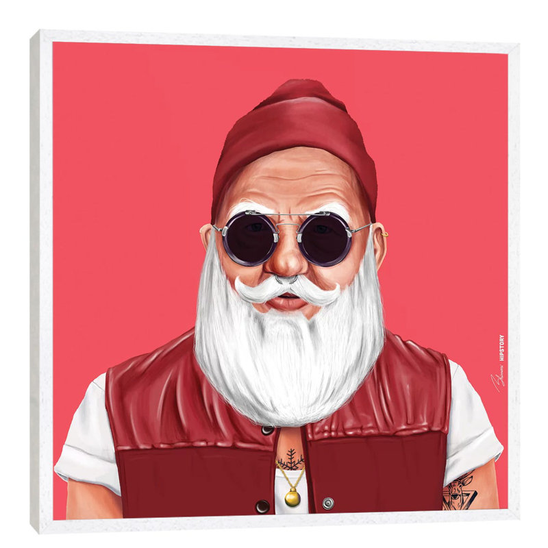 Santa by Amit Shimoni - Floater Frame Print on Canvas, 93.98 cm H x 93.98 cm W, White Framed