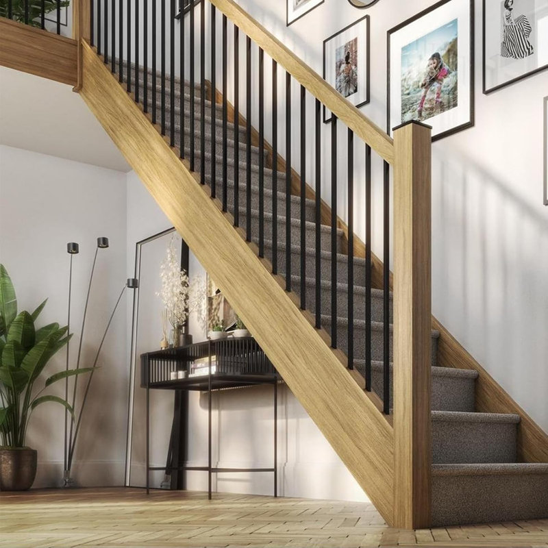 Barreaux d'escalier en fer rond 5/8 po 44 po de long - paquet de 50 broches creuses en fer forgé pour escaliers d'intérieur classiques
