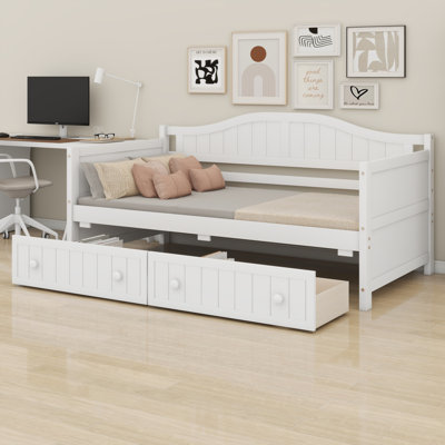 Modern Wooden Daybed with 2 Drawers