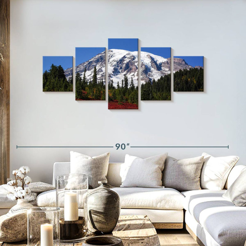 Pins contre le mont Rainer, H 30 po x l 68 po