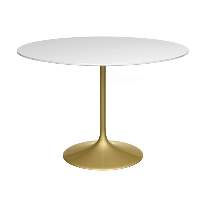 Clarke County Round Metal Base Dining Table, 74.5cm H x 110cm W x 110cm D, Black