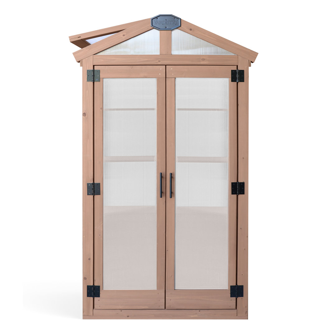 Urban Greenhouse with Cedar Wood Frame and Polycarbonate Panels  Compact Modern Design for Small Spaces Yardistry