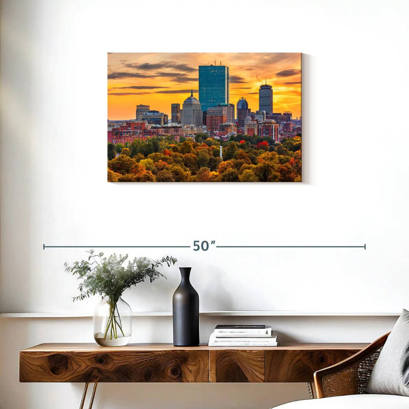 Ravi Boston Autumn Sunset, H 20 po x l 30 po