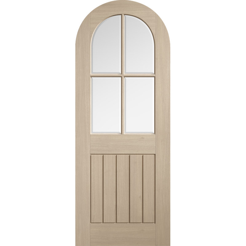 Blonde Oak Mexicano Arched Glazed Internal Door, 76.2cm x 198.1cm