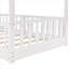 Lit plateforme simple superposé compact en bois massif blanc compact avec glissière et échelle convertible