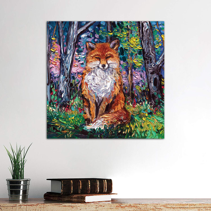 The Red Fox by Aja Trier - Wrapped Canvas Painting, 66.04 cm H x 66.04 cm W x 3.175 cm D