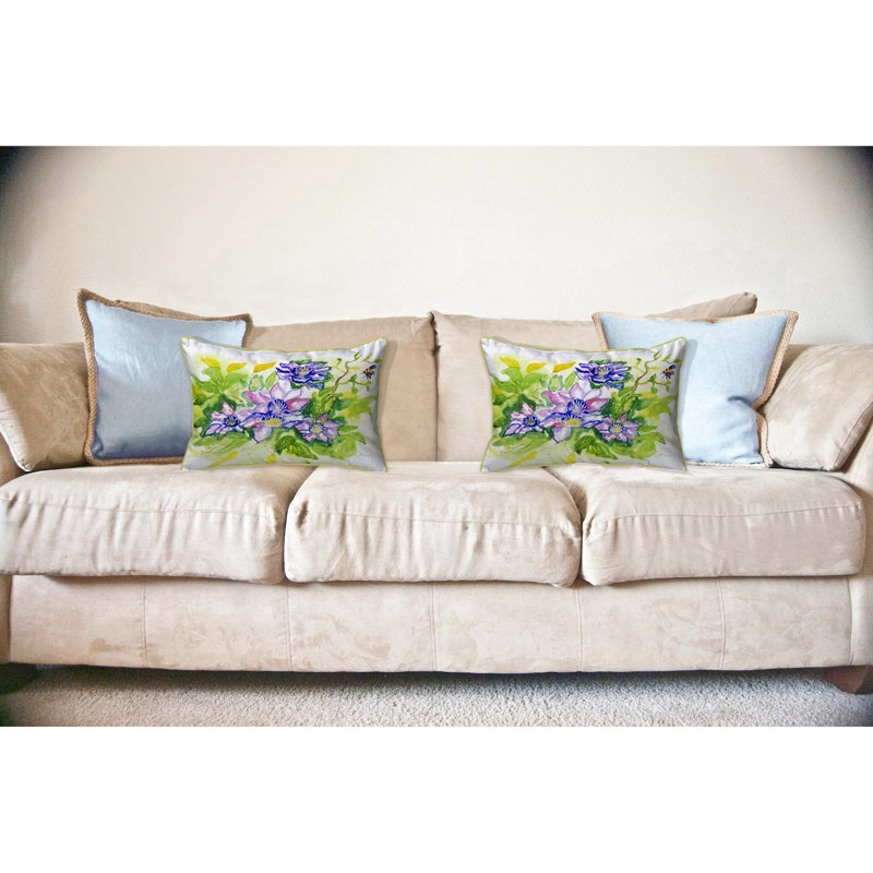Floral Outdoor Throw Pillow, 16" H x 20" W