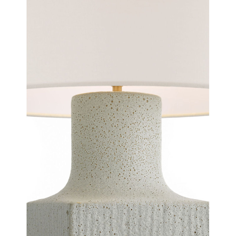 Aviva 24" Table Lamp with Linen Shade, Volcanic Ivory