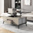 5 Pieces Lift Top Coffee Table Set With Storage Convertible Dining Table With Ottomans
