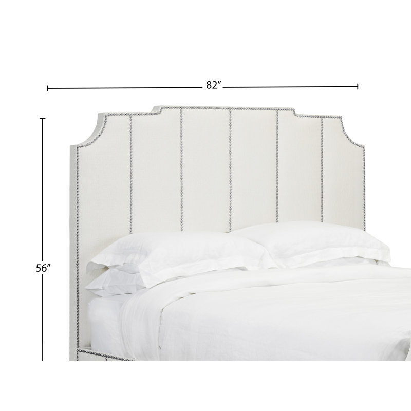 Tête de lit à panneau rembourré Taber, Très grand, Cuir - Blanc