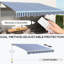 Auvent de patio électrique avec lumières, 13 pi x 10 pi, pare-soleil Uv40 + pour terrasse, balcon, cour, bloc à DEL rétractable bleu et blanc de 10 pi