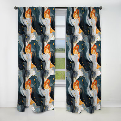 Urban Retreat Marble Pattern - Abstract Marble Curtain - Blackout Marble Curtain - 1 Panels