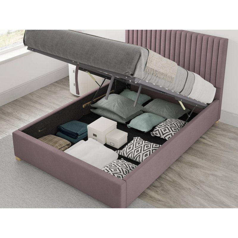 Chevy Upholstered Ottoman Storage Bed, Kingsize (5'), Blush