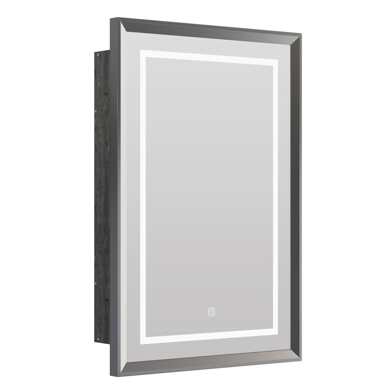 Armoire à pharmacie encastrée et à surface avec DEL, miroir et tablettes
