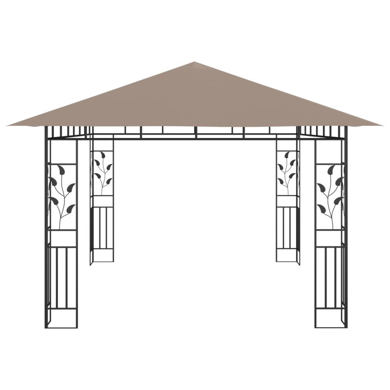 Chaparosa Gazebo With Mosquito Net&LED String Lights 4X3x2.73, Taupe