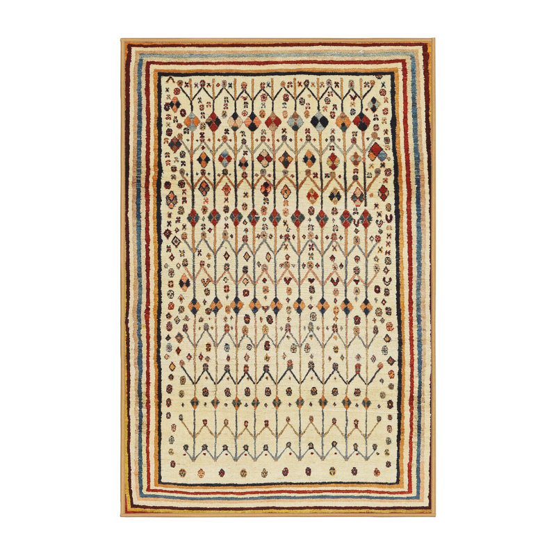 Tapis gris/brun/crème contemporaine, Rectangle 7 pi x 10 pi