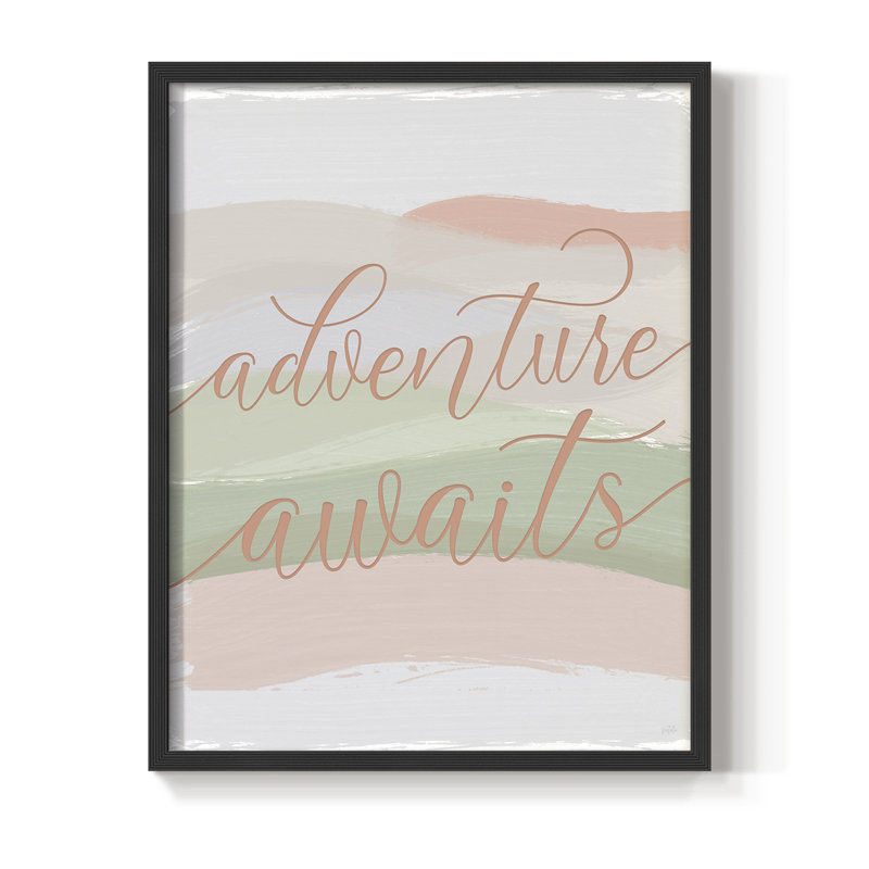 «Adventure Awaits», reproduction d'art encadrée - bois massif, H 11 po x l 9 po, Noir, noir, noir, noir