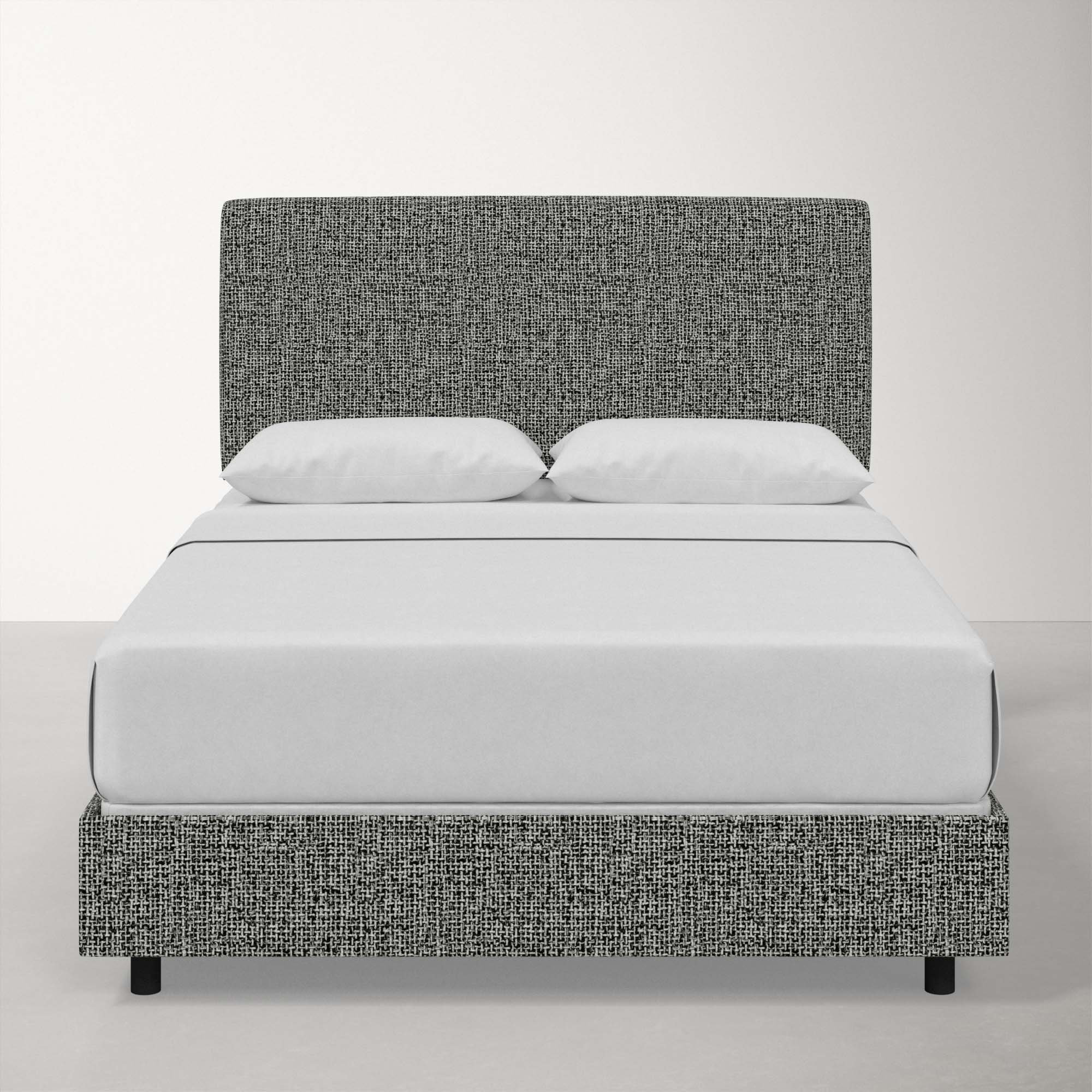 Marquise Upholstered Bed, Modern Pepper Tweed, Queen