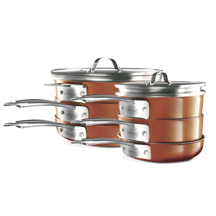 Gotham Steel Stackmaster Nonstick Aluminum 15-Piece Cookware Set