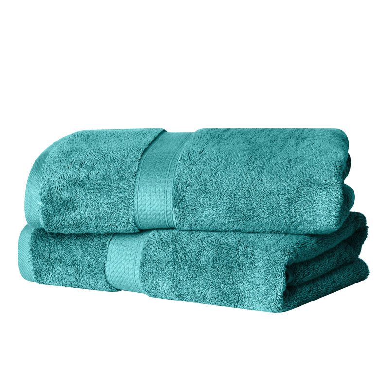 800 GSM Certified Egyptian Cotton Bath Towel Set (Set of 2), Turquoise