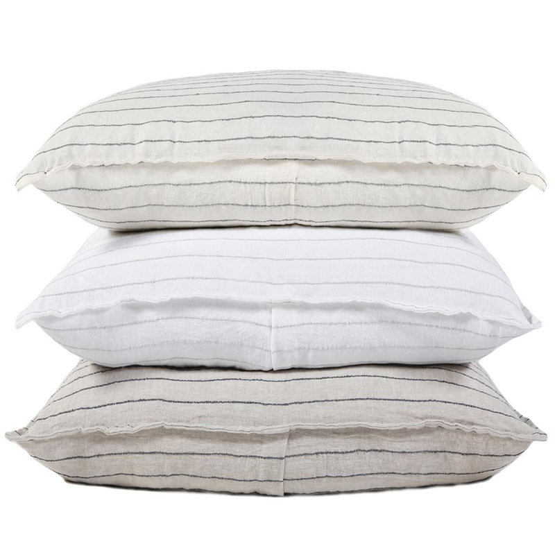 Blake Zipper Sham, Standard, Cream/Gray