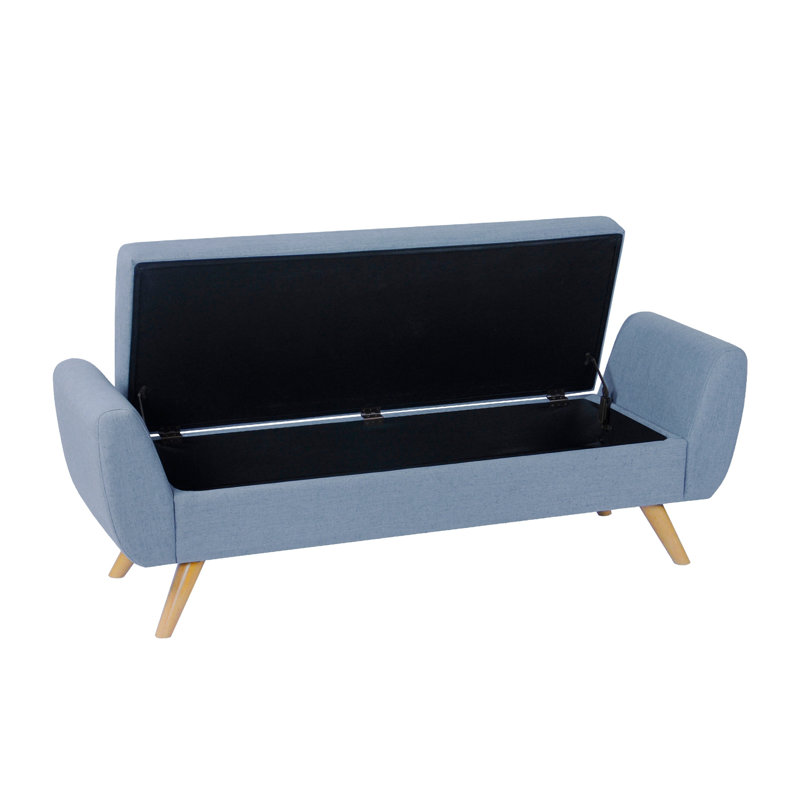 Amsi Upholstered Storage Bench, French Blue