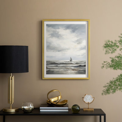 «Vintage Nautical Print II», reproduction encadrée - bois massif