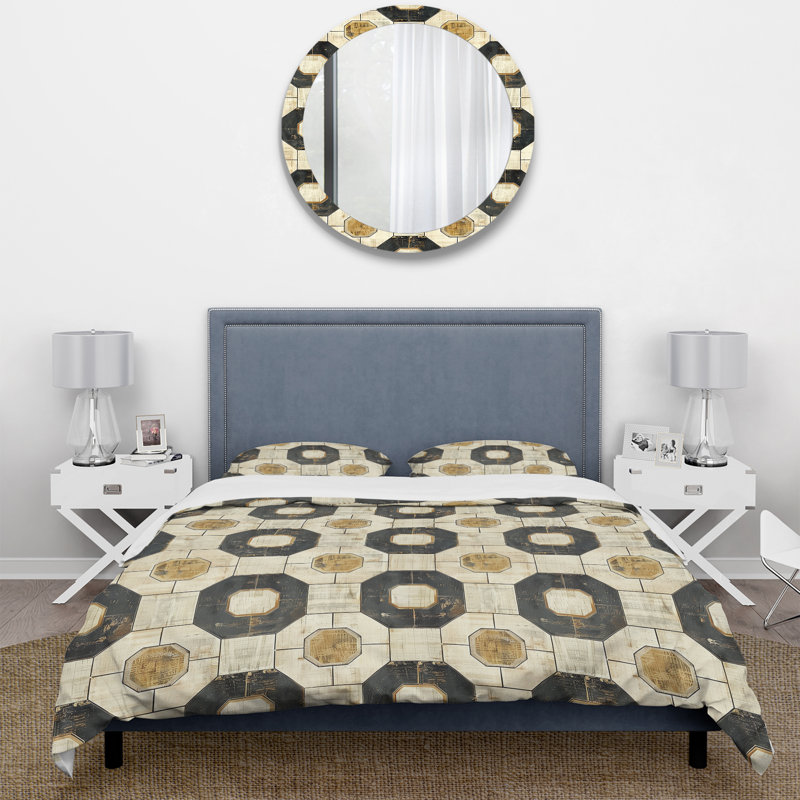 Ensemble de housse de couette beige Midcentury II - Midcentury, Housse de couette très grand + 2 taies décorativ