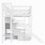 Lit mezzanine double avec escalier de rangement, glissade et lumière DEL-133239081