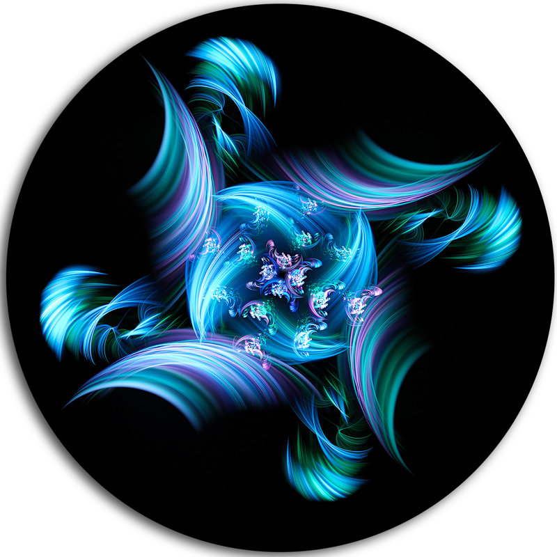 « multicolore blue vitrail », impression sur métal, H 36 po x l 36 po x P 1 po