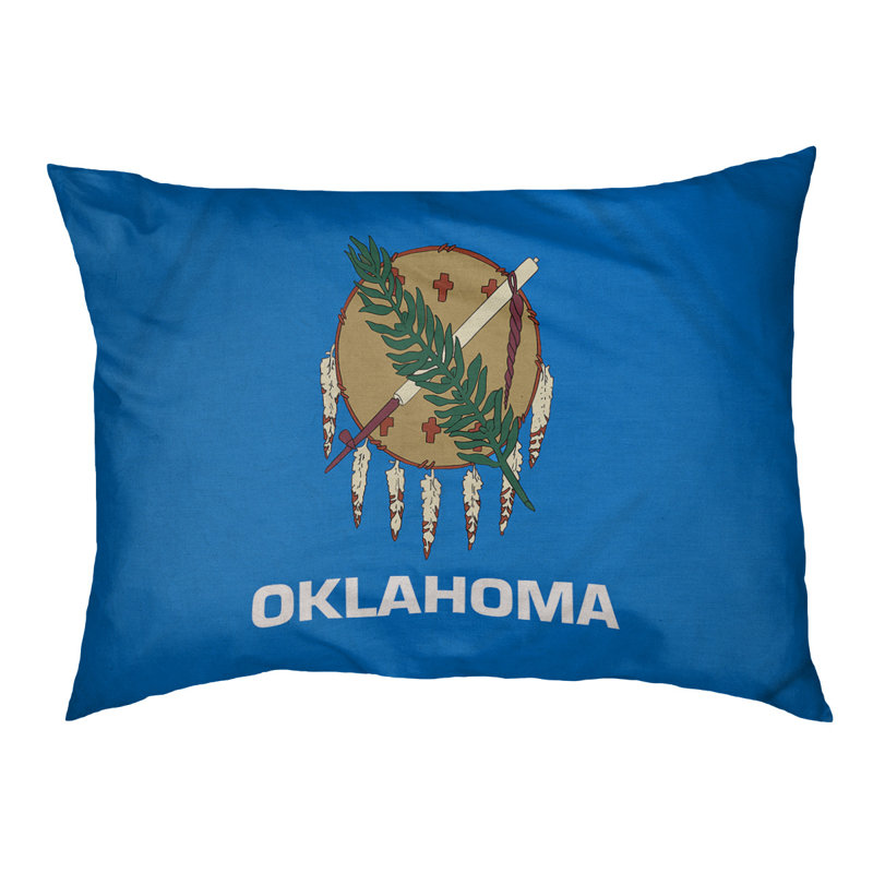 Coussin pour chien oklahoma flag Burien, Moyen (L 29,5 po x P19,5 po x H 9,5 po)