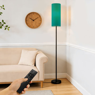 Floor Lamp  Minimalist Teal Solid Color Dimmable Modern Standing Lamp with Remote Control Footswitch Bulb Lampshade Tall Pole Corner Lamp for Living Room Bedroom Office