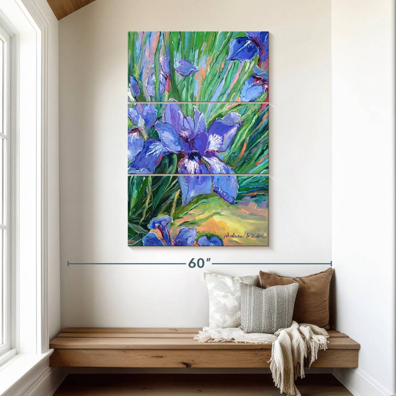 Fleurs d'iris II, H 50 po x l 32 po