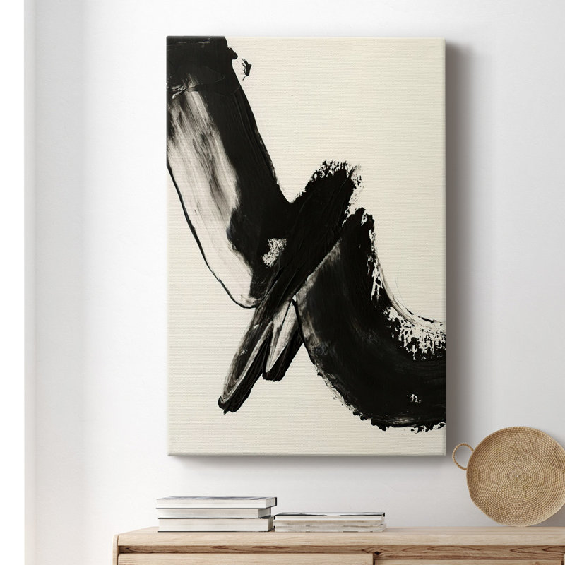 «Black Expression I», toile tendue avec châssis de qualité supérieure - prête à être accrochée, H 18 po x l 12 po x P 1,5 po