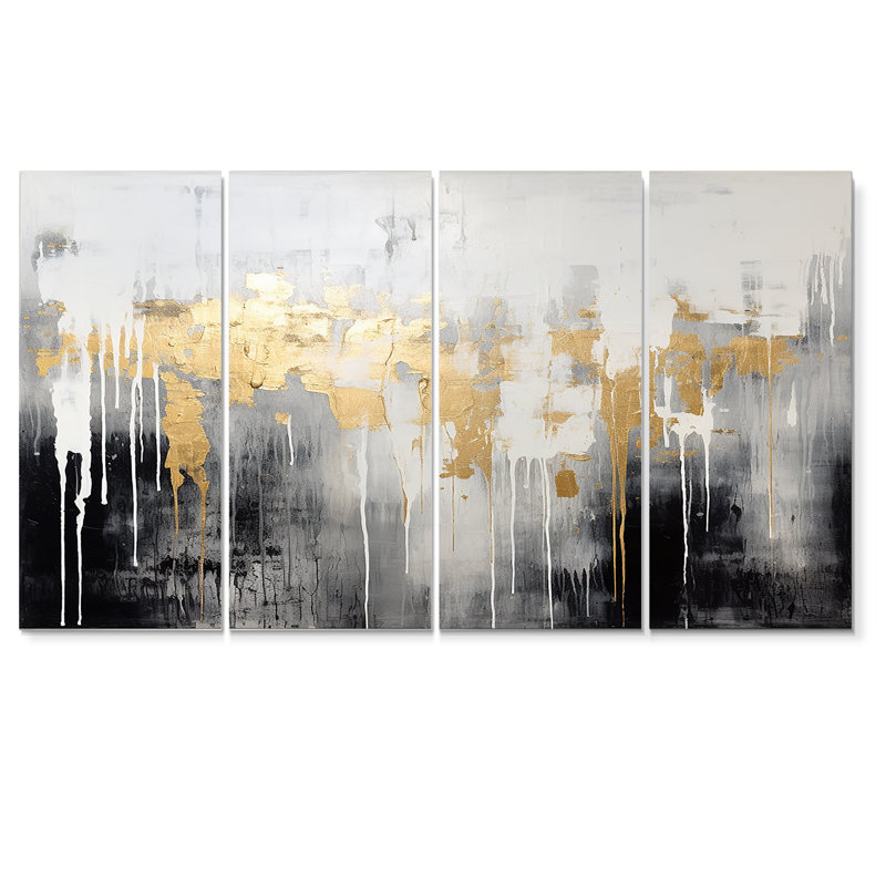 Charli - art mural abstrait 4 pièces, 28" H x 48" W