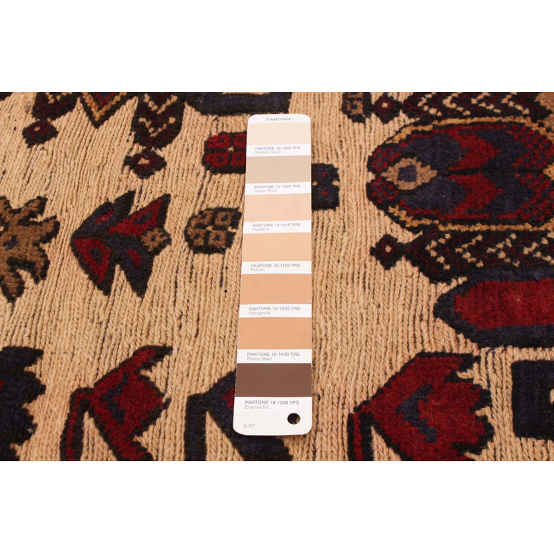 Tapis tadjik brun clair 4 pi 1 po x 5 pi 10 po