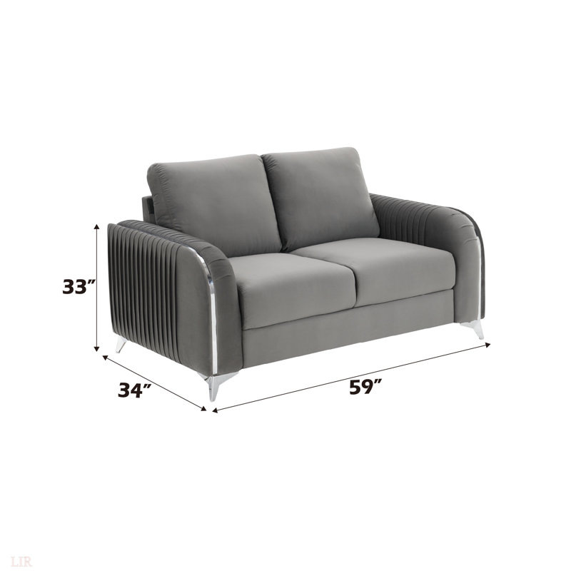 Causeuse et canapé en velours gris Wenona