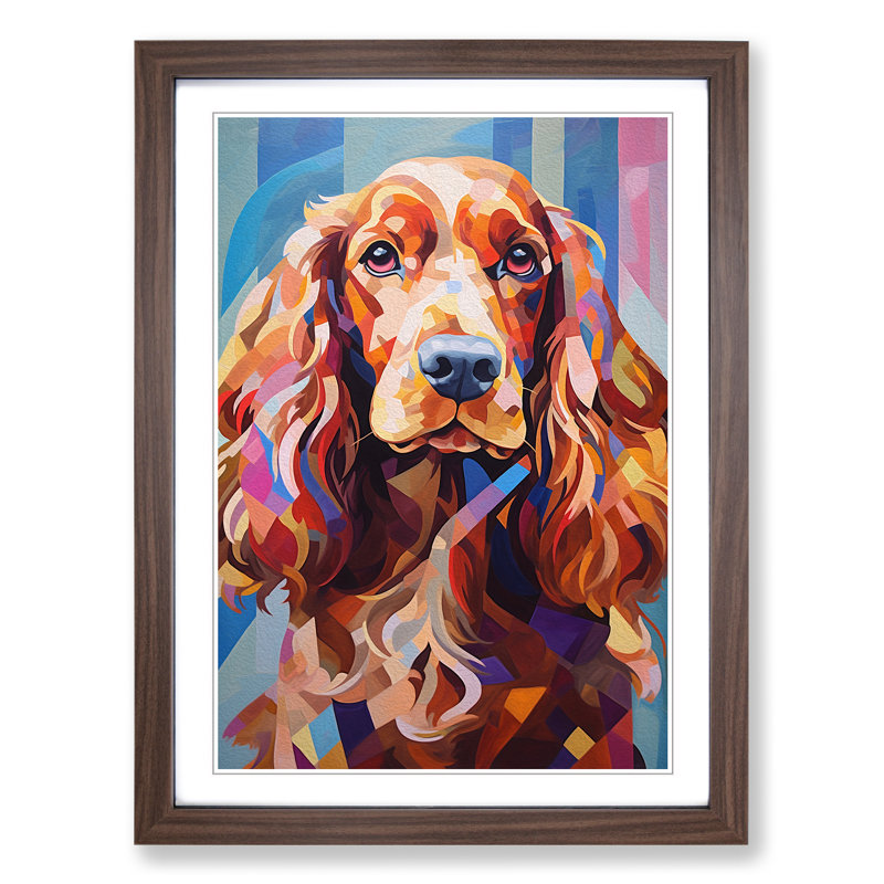 Single Picture Frame Print on Wood, 64cm H x 46cm W, Walnut Framed
