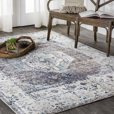 Luella Vintage Medallion Gray/Ivory Rug