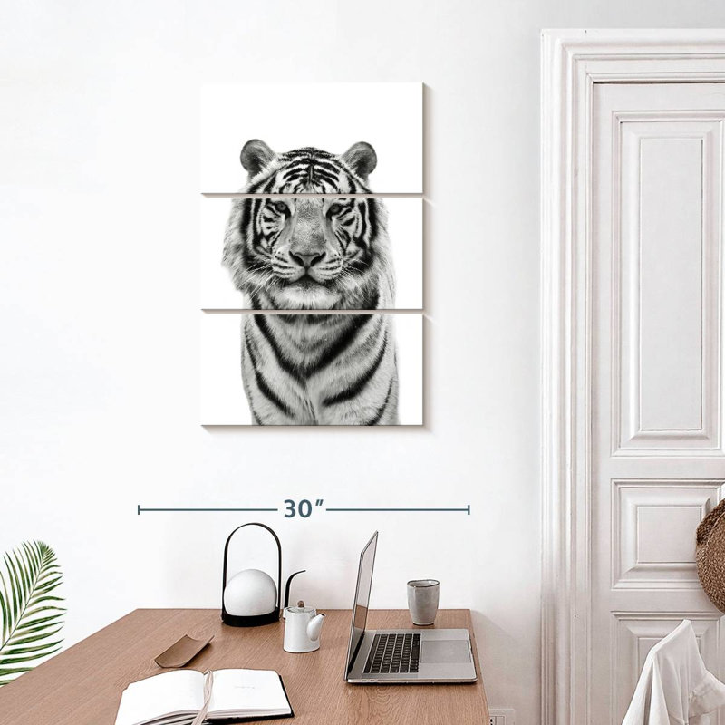 Tigre du Bengale monochrome Brampt, H 32 po x l 20 po