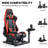Anman Adjustable Reclining Ergonomic Faux Leather PC & Racing Game Chair in Black/Red