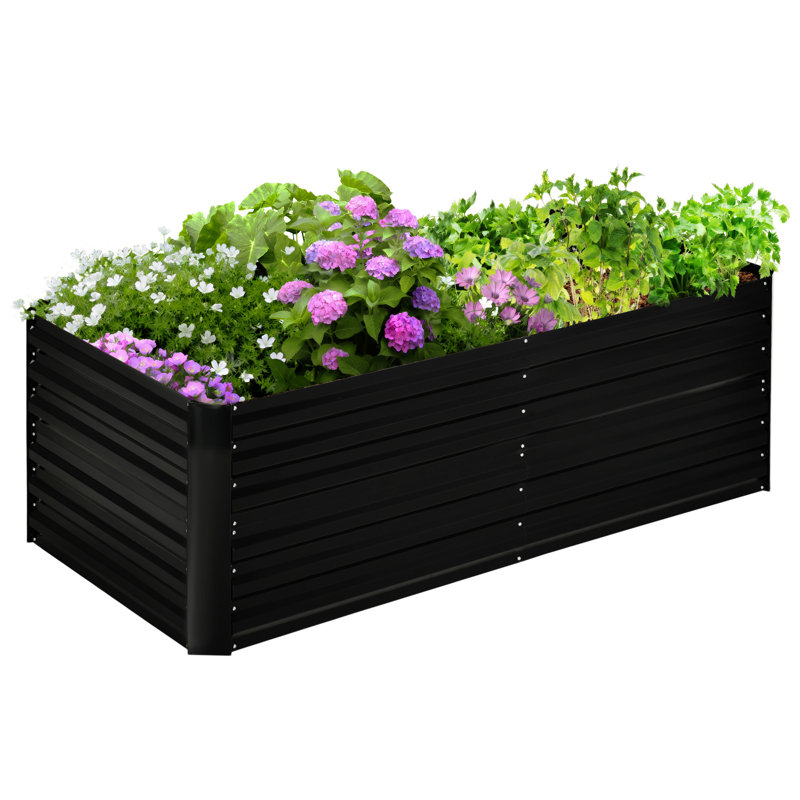 Ensemble de jardin surélevé galvanisé avec barres de renforcement Outsunny