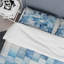 Ensemble de housse de couette blanc et bleu à motif de carreaux scandinaves VI - Abstract-101241389
