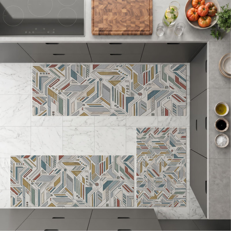 Tapis de cuisine géométriques lavables antidérapants