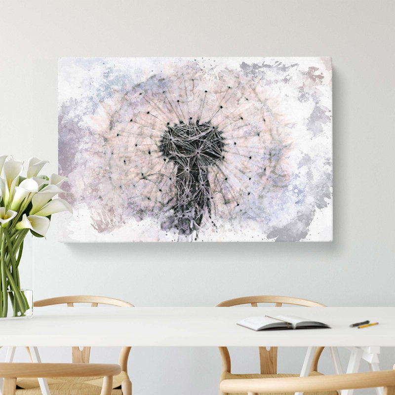 A Dandelion Flower In Abstract - Wrapped Canvas Print, 40cm H x 60cm W x 3cm D