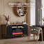  Meuble télé 68 po avec foyer électrique 36 po, meuble télé moderne avec rangement pour téléviseur de 75 po ou moins, console média avec panneau incurvé et porte-106382017